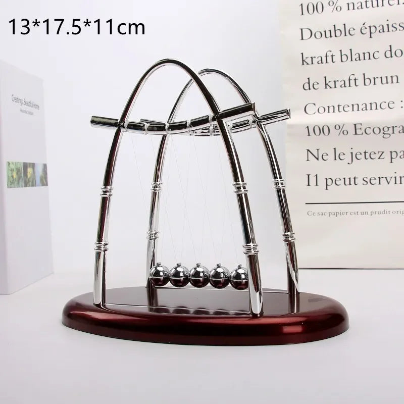 1 PC Pendule Kinetico Newton | Boules d'équilibre | Mouvement infini | Acier & Bois Boules d'Acier d'Équilibre Mouvement Perpétuel Boule de Collision Enseignement Scolaire, Physique Science Pendule Décoration d'Intérieur