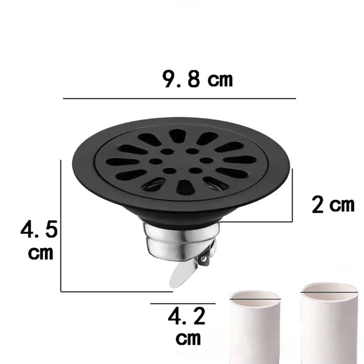 Bouche de drainage AquaShield ProDrain | Protection contre les refoulements & protection contre les odeurs | Acier inoxydable 304 | Étanche aux insectes & aux odeurs | Pour salle de bain, douche & cuisine