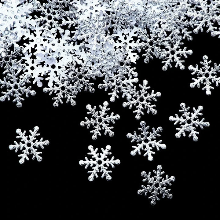 Frostivelle | 300 pièces de confettis flocons de neige | 2 cm | Décoration de Noël hivernale | Pour arbre, table & décoration de gâteaux