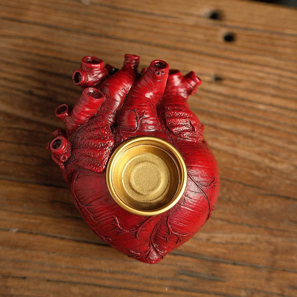 Bougeoir Halloween Effrayant Modèle de Simulation Cœur Cerveau Décoration Rétro Horreur, Accessoires de Décor Sensoriaux pour Festival Effrayant