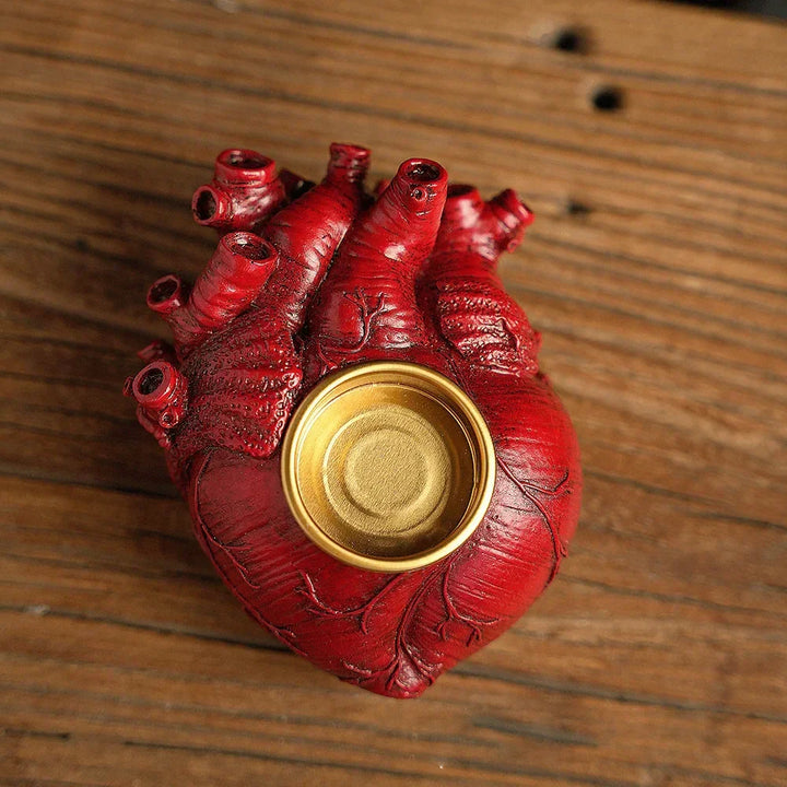 Bougeoir Halloween Effrayant Modèle de Simulation Cœur Cerveau Décoration Rétro Horreur, Accessoires de Décor Sensoriaux pour Festival Effrayant