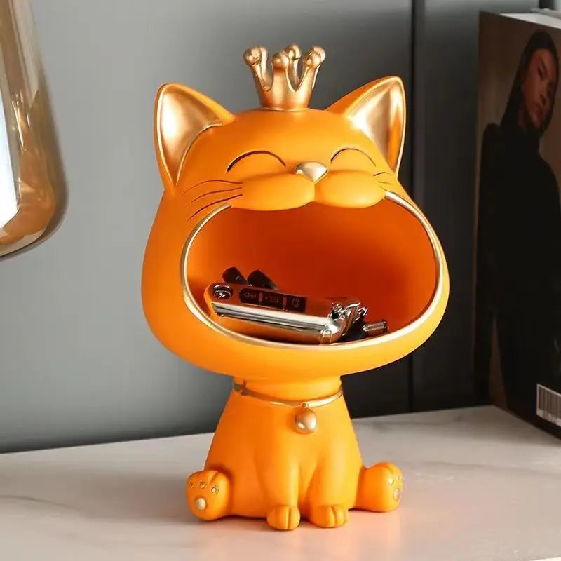 FiguroPet Figurine de chat avec rangement | Décorative & Pratique | Résine de haute qualité
