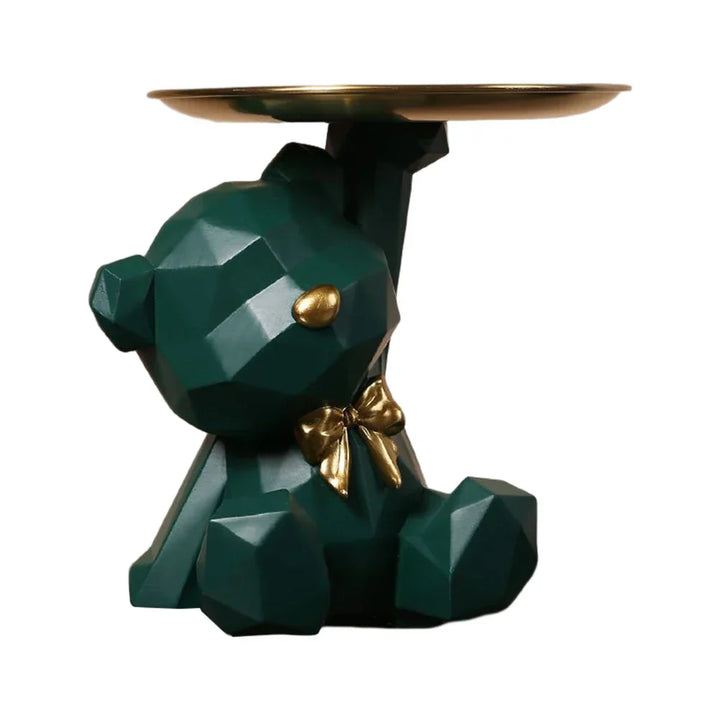 GeoBear | Figurine de rangement ours | Design géométrique en résine | Décoration & rangement pour bonbons & petits objets | 17,5×13 cm