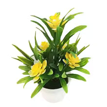 DekoBlüte Lotus | Fleur artificielle avec feuilles & pot de fleurs | 18 cm | Toujours frais
