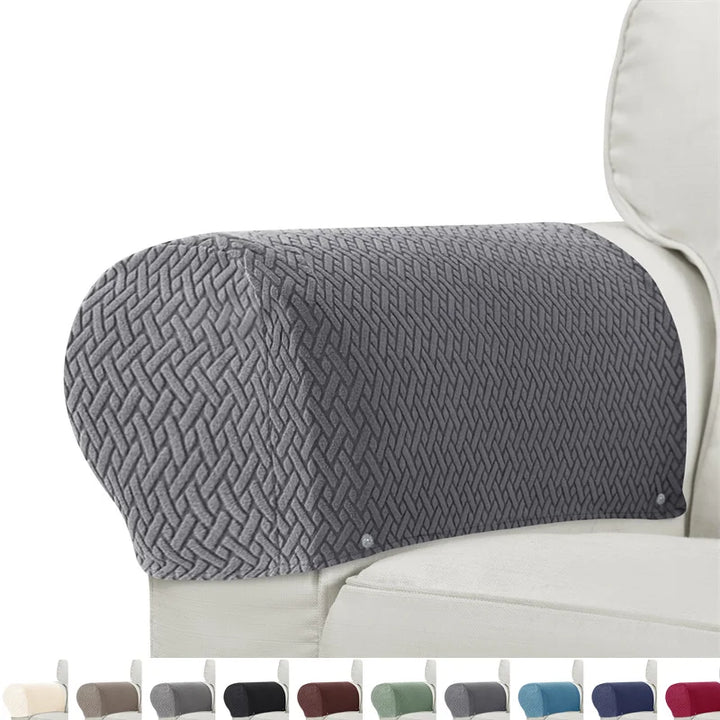 Ensemble de 2 housses de bras de fauteuil et de canapé Armluxe | Tissu jacquard | Protection contre la poussière et la saleté | Antidérapant et lavable