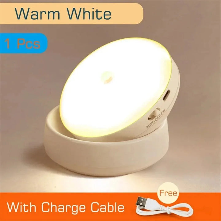 LumiFlex360 Lampe de nuit LED | Détecteur de mouvement | Rotatif à 360° | Rechargeable | Magnétique et sans fil