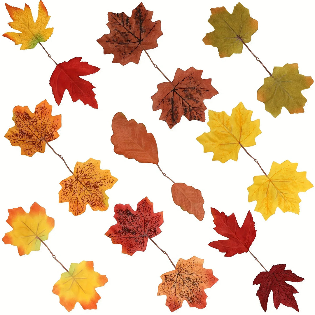 TwinLeaf | Ensemble de 10 Feuilles d'Érable Artificielles | Décoration d'Automne pour Halloween, Mariage & Thanksgiving