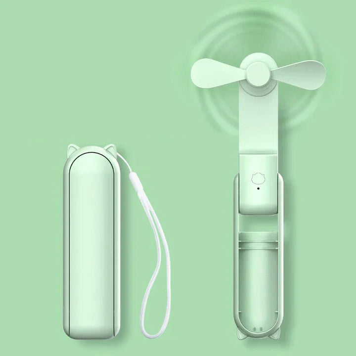 Mini Ventilateur à Main Breezella | Rechargeable USB | 3 Vitesses | Pliable & Fonction Powerbank | Batterie 2000 mAh