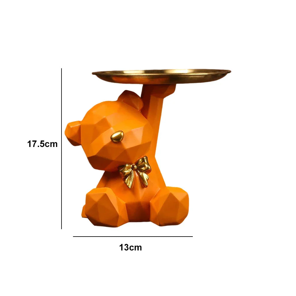 GeoBear | Figurine de rangement ours | Design géométrique en résine | Décoration & rangement pour bonbons & petits objets | 17,5×13 cm