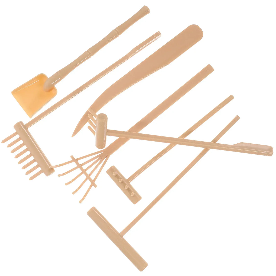Mini-Jardin Zen Set de Râteaux Sanuko ZenTools | Set de 7 pièces en plastique | Pour jardins de sable, décoration & pleine conscience | 14 × 6,2 × 0,8 cm