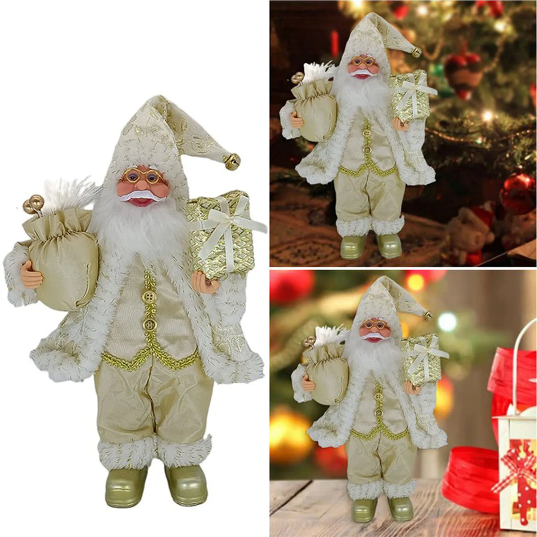Festivaro | Figurine de Noël Père Noël | Debout & Assis | 30 × 10 × 17 cm | Décoration de Noël soigneusement conçue pour la table, la cheminée & le bureau