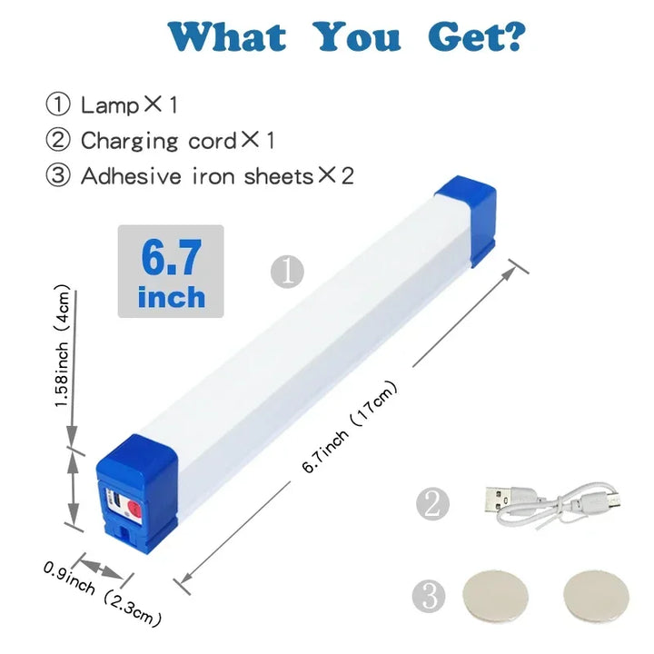 MagnaBeam LED Tube | Lampe de camping rechargeable avec magnet et crochet | 32/52 cm | Lampe d'urgence portable pour extérieur et véhicule
