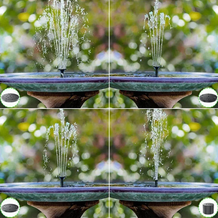 Pompe de Fontaine Solaire Aqualith 1.5W | Avec 6 Buses & Panneau Solaire | Pour Abreuvoirs, Étangs & Jardins