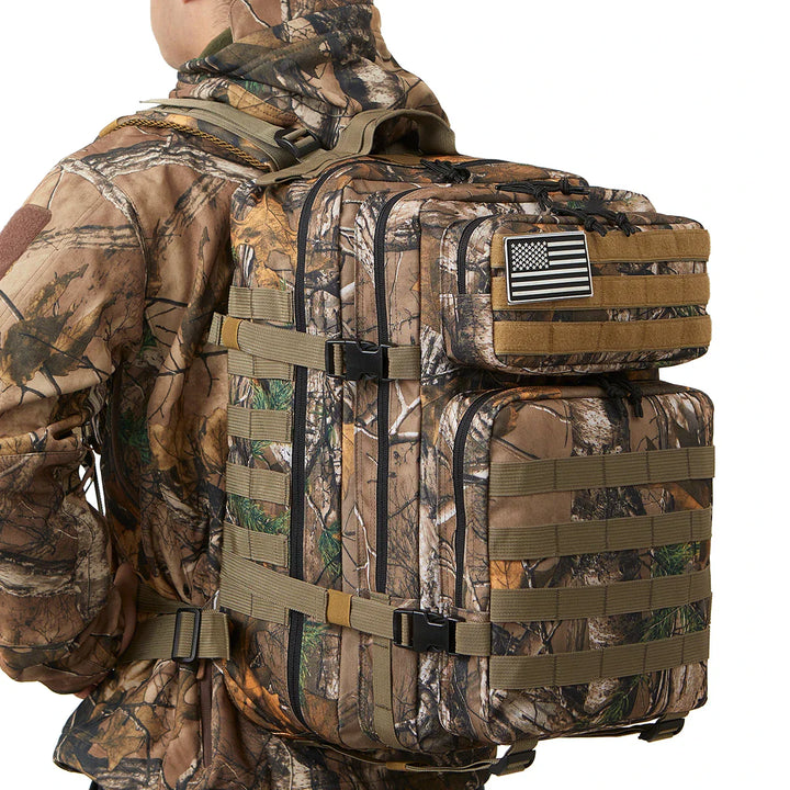TACTICO45 45 L Sac à Dos d'Outdoor | Système Molle | Capacité de 3 Jours | Robuste & Multifonctionnel – Noir/Kaki/Olive