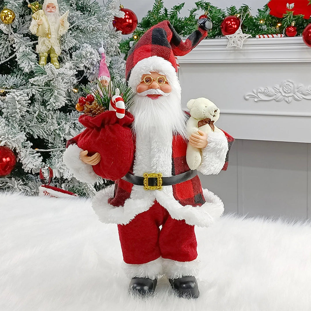 Festivaro | Figurine de Noël Père Noël | Debout & Assis | 30 × 10 × 17 cm | Décoration de Noël soigneusement conçue pour la table, la cheminée & le bureau