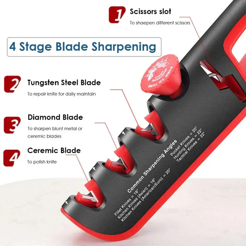SharpEdge Pro Aiguiseur de Couteaux | Système à 3 Étapes | Angle Réglable 14°–24° | Pour Couteaux & Ciseaux