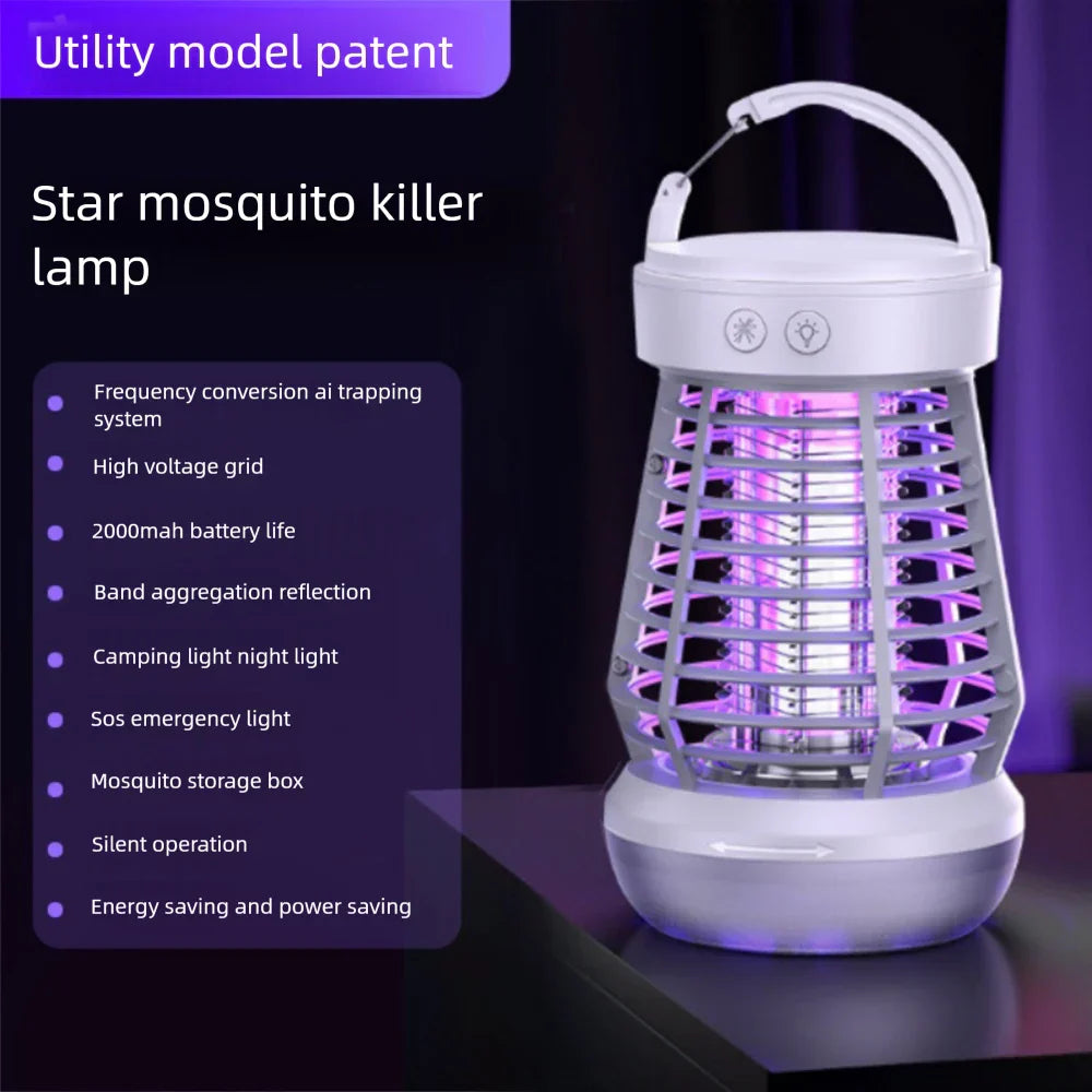 Lampe anti-moustiques Lumava Pro | Lampe de camping 4-en-1 avec destructeur d'insectes & fonction SOS | Rechargeable via USB-C & batterie de 2000 mAh