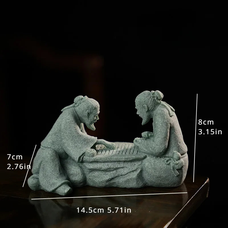 Figurine en grès TerraMini | Figurine miniature de jardin et de décoration | Statue artisanale pour pots de fleurs et aménagement paysager