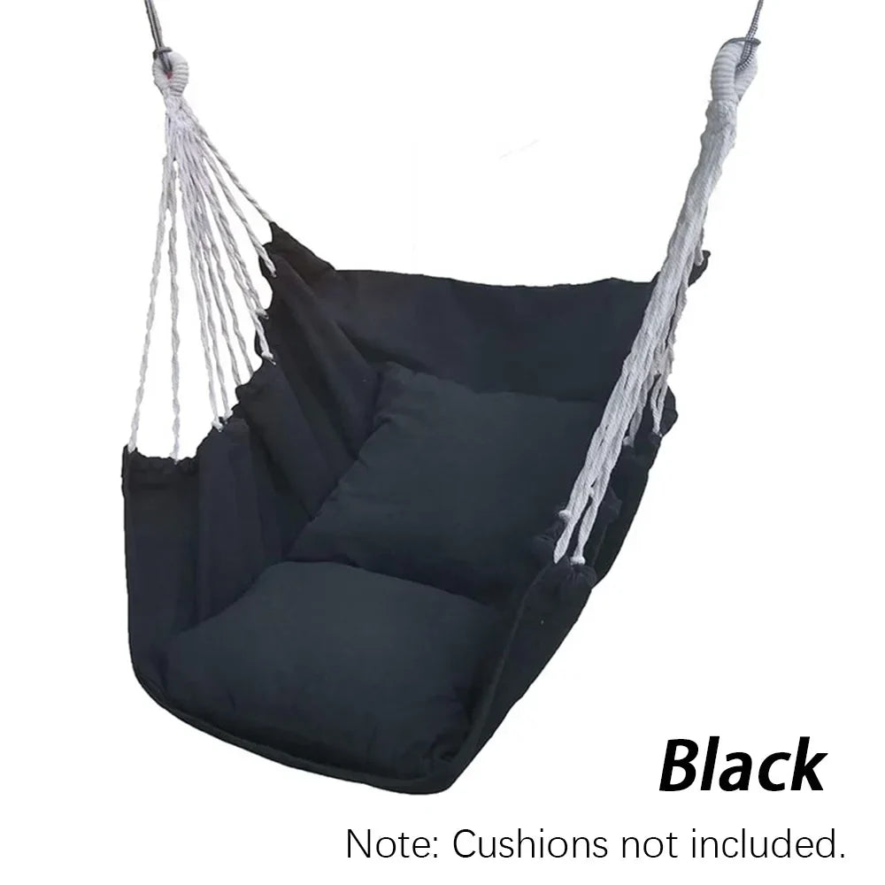 HÄNGELUX Fauteuil suspendu | Capacité de charge de 250 kg | Pour balcon, jardin & salon | Mélange de coton doux – Blanc/Gris/Noir