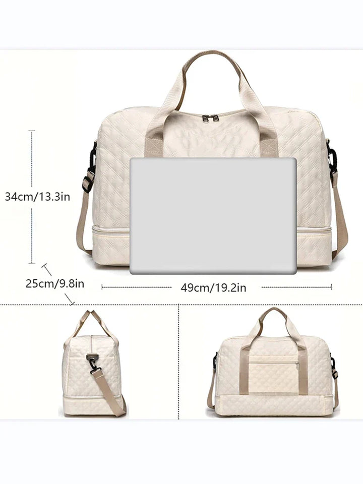 Raumio TravelFlex Sac de voyage léger avec motif en losange | Grand sac de sport et de week-end avec compartiment à chaussures et compartiment humide | Adapté aux bagages à main et pliable