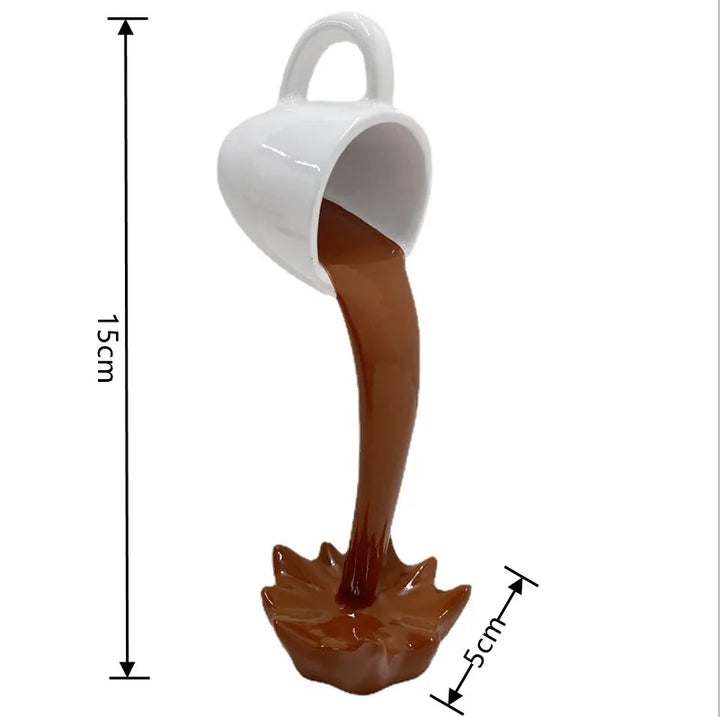 Sculpture de tasses à café flottantes | Effet de versement magique | Décoration créative pour la table et la cuisine