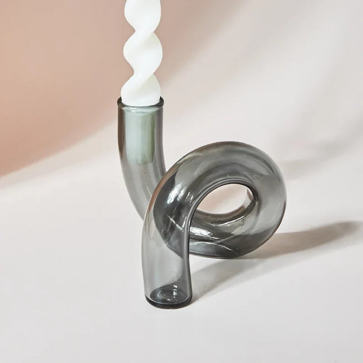 VetroLume | Vase en Verre Fait Main | Verre Borosilicaté Transparent | Vase Décorative Ø12 × H11 cm