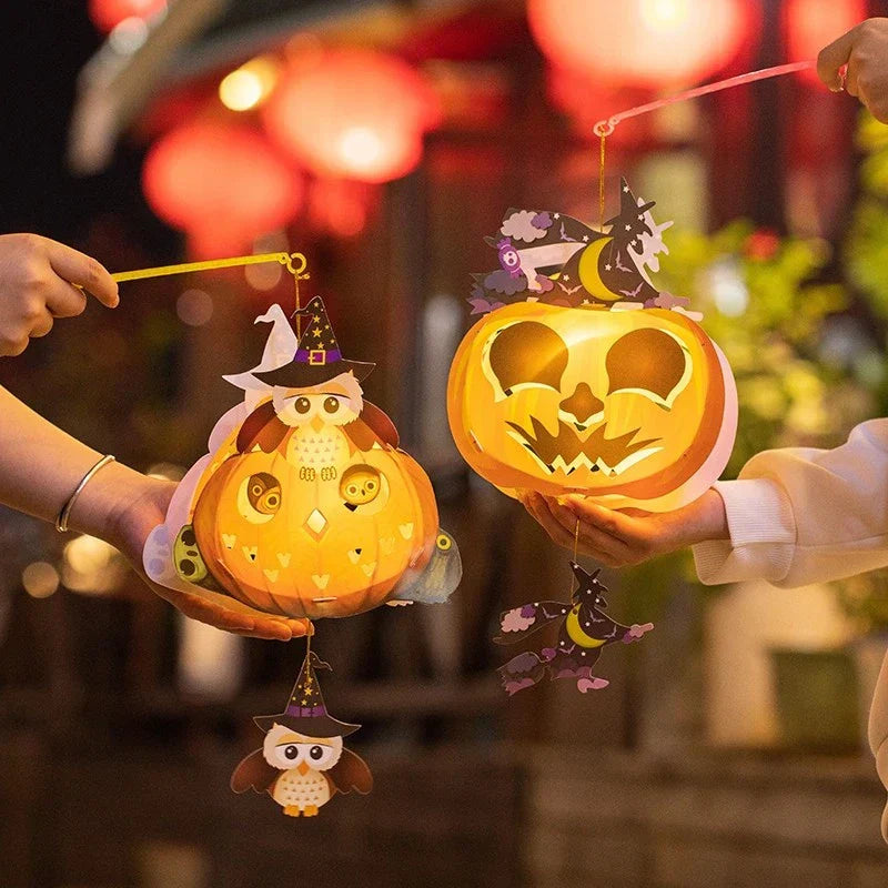 Lanterne Halloween PumpkinGlow | DIY Lanterne en Citrouille | Amusant pour les Enfants & Réutilisable | 5,6 × 12,6 cm