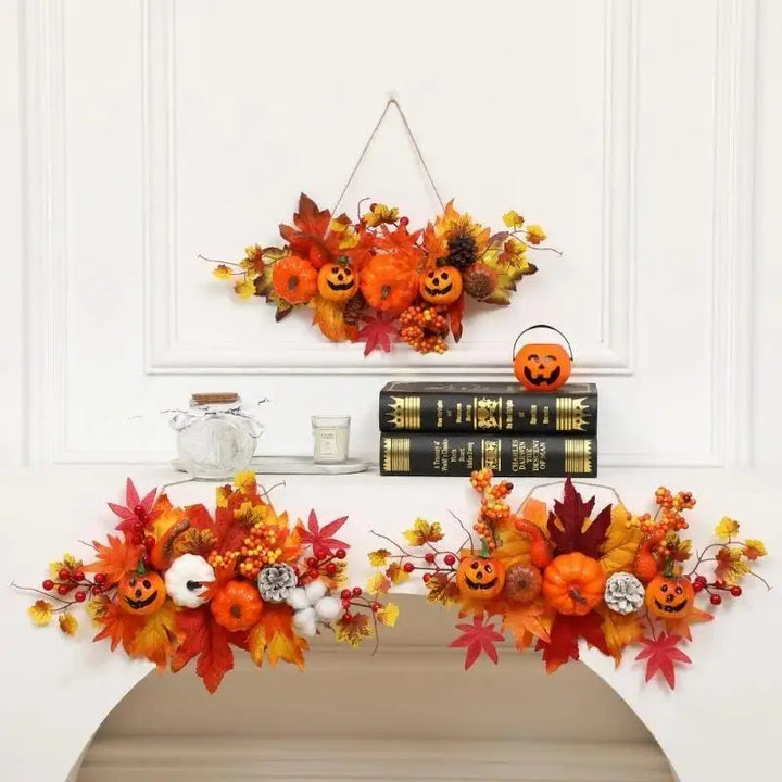 Autumnia | Guirlande Citrouille-Érable | Décoration d'Automne & Halloween | 1 pièce