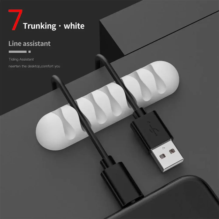 KabelFix Clip | Support de câble en silicone | Auto-adhésif & Flexible | Pour USB, écouteurs & câbles de charge