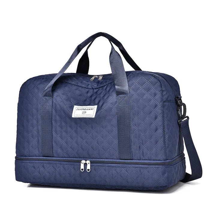Raumio TravelFlex Sac de voyage léger avec motif en losange | Grand sac de sport et de week-end avec compartiment à chaussures et compartiment humide | Adapté aux bagages à main et pliable