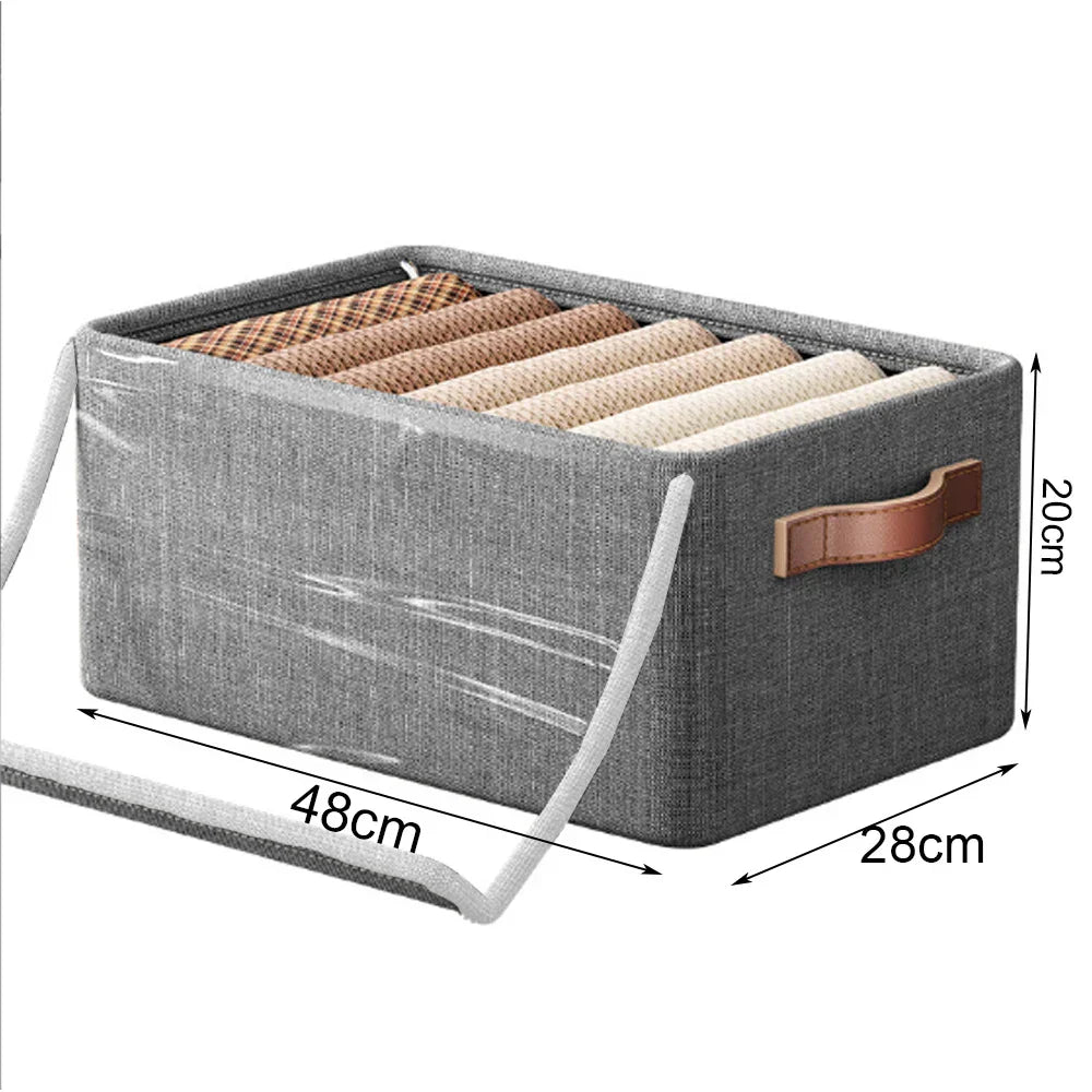 Boîte de rangement avec couvercle | Empilable | Avec poignée | 47x28x20 cm