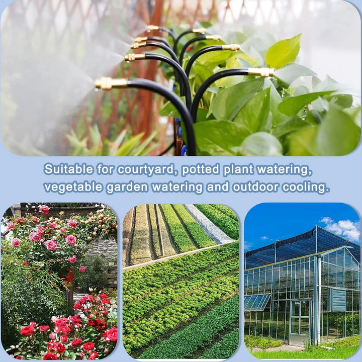 AquaFlex Pro360 Système d'irrigation automatique 20 m | Buses de pulvérisation réglables à 360° | Kit d'irrigation par brumisation DIY | Pour jardin, potager & terrasse
