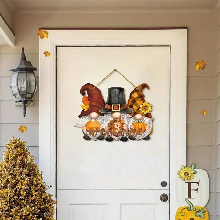 Panneau en bois SunnyFall | Décoration d'automne avec tournesols | Panneau suspendu 2D | Pour l'intérieur et l'extérieur