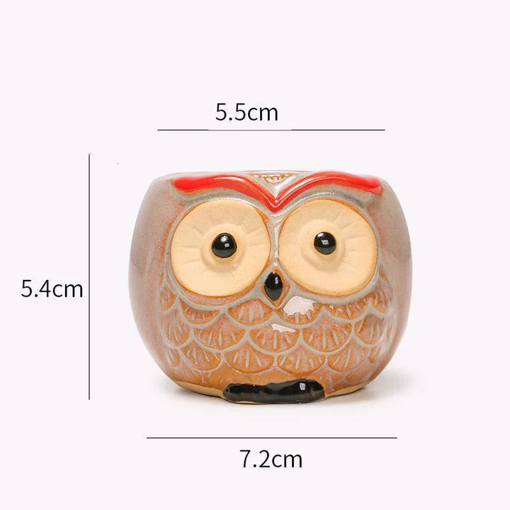 Owlivia | Pot de fleurs en céramique Hibou | Pour succulentes et cactus | Décoration & idée cadeau