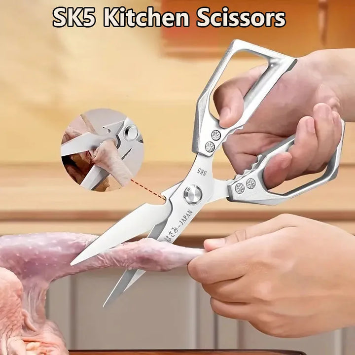 Ciseaux de cuisine multifonctionnels | Acier inoxydable SK5 | Pour viande, poisson & légumes | Poignée ergonomique