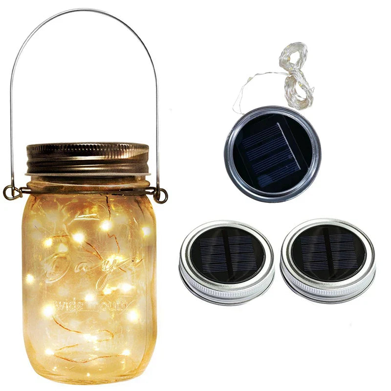 LumiDeck Solar-Couvercle Guirlande Lumineuse | Étanche & Commandée par la Lumière | Pour Décoration en Verre & Éclairage de Jardin