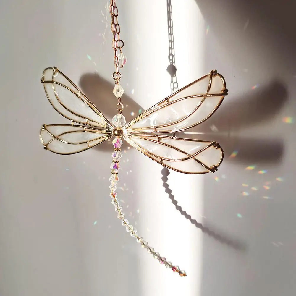 LumiFly | Attrape-lumière en cristal avec libellule | Mobile et déco | 15 × 15 cm