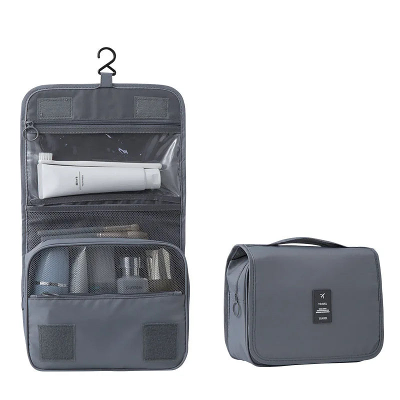 Trousse de toilette de voyage suspendue | 6 compartiments & compartiment pour articles humides | Compacte & polyvalente | Polyester déperlant