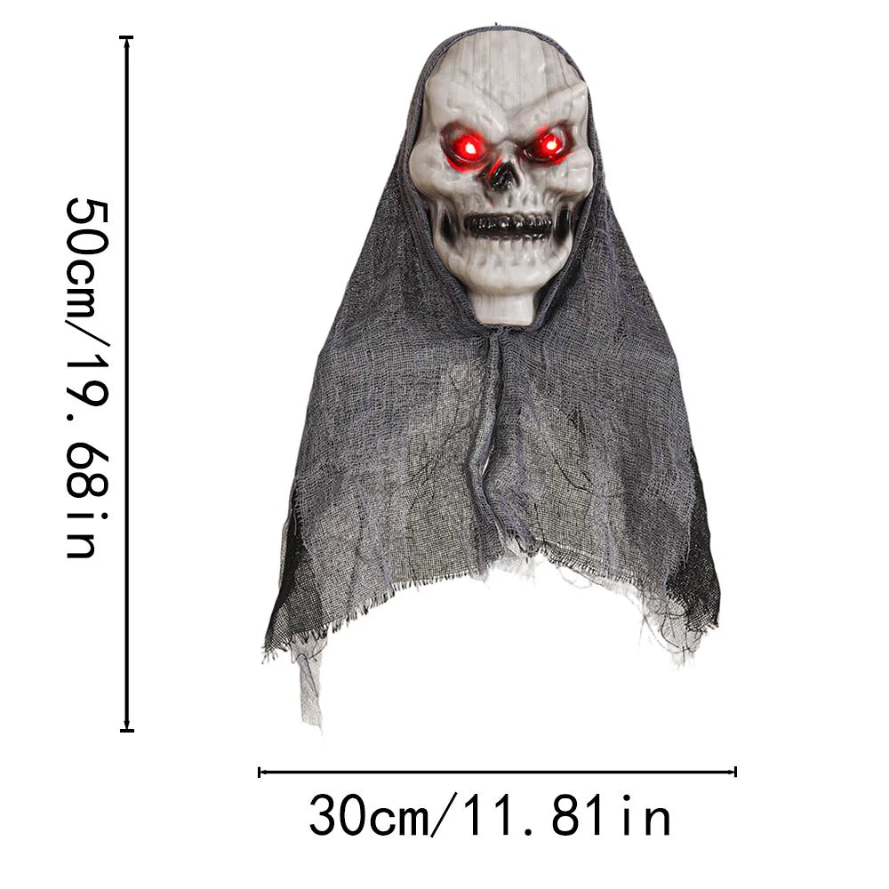 Halloween Deko GhostlyGlow | Fantôme suspendu avec crâne lumineux | Pour jardin, fête & maison