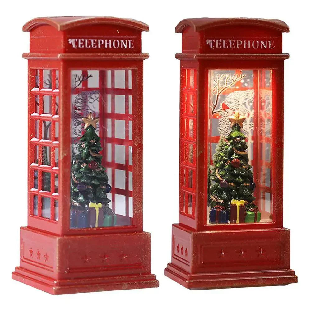 XmasBooth | Lanterne de Noël Cabine Téléphonique | Décoration Festive | Boîte Cadeau