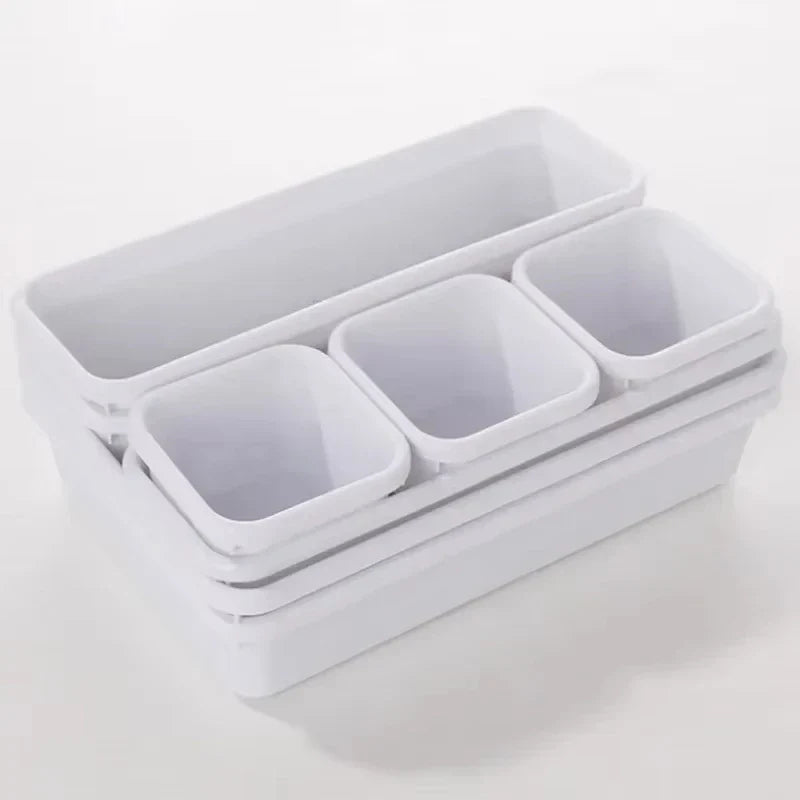 Ensemble d'organisateurs de tiroirs Flexorra | 8 pièces | Compartiments réglables | Pour la salle de bain, la cuisine et les bijoux