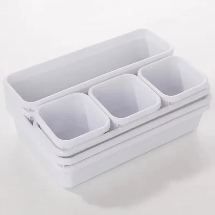 Ensemble d'organisateurs de tiroirs Flexorra | 8 pièces | Compartiments réglables | Pour la salle de bain, la cuisine et les bijoux