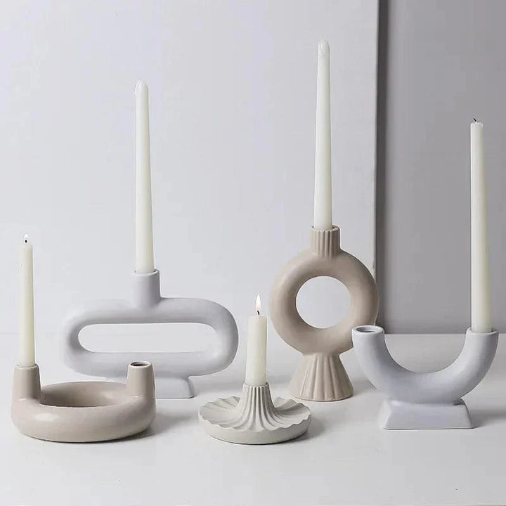 Bougeoir Moderne | Design Scandi | Fer & Verre | Polyvalent comme Vase