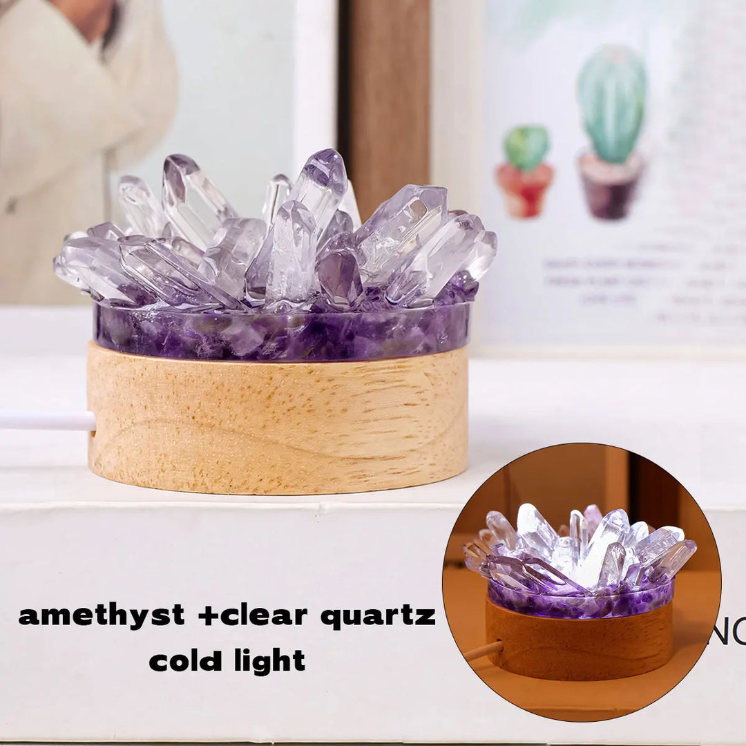 Lampe en cristal de pierre naturelle | Fait main | Décoration Feng Shui & Bien-être | 150–200 g