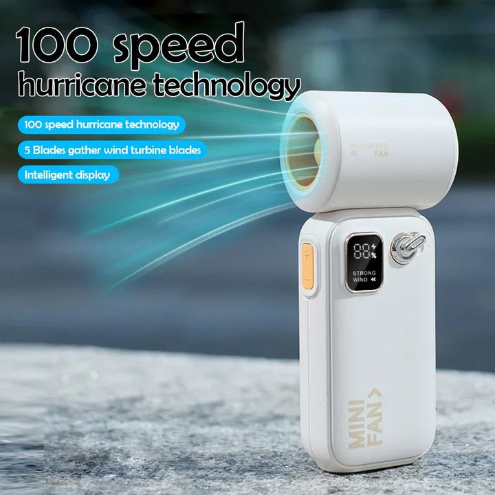 RetroBreeze C06 Mini-Ventilateur | 100 Vitesses | USB-C | Compact & Élégant