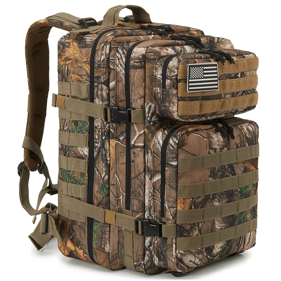 TACTICO45 45 L Sac à Dos d'Outdoor | Système Molle | Capacité de 3 Jours | Robuste & Multifonctionnel – Noir/Kaki/Olive