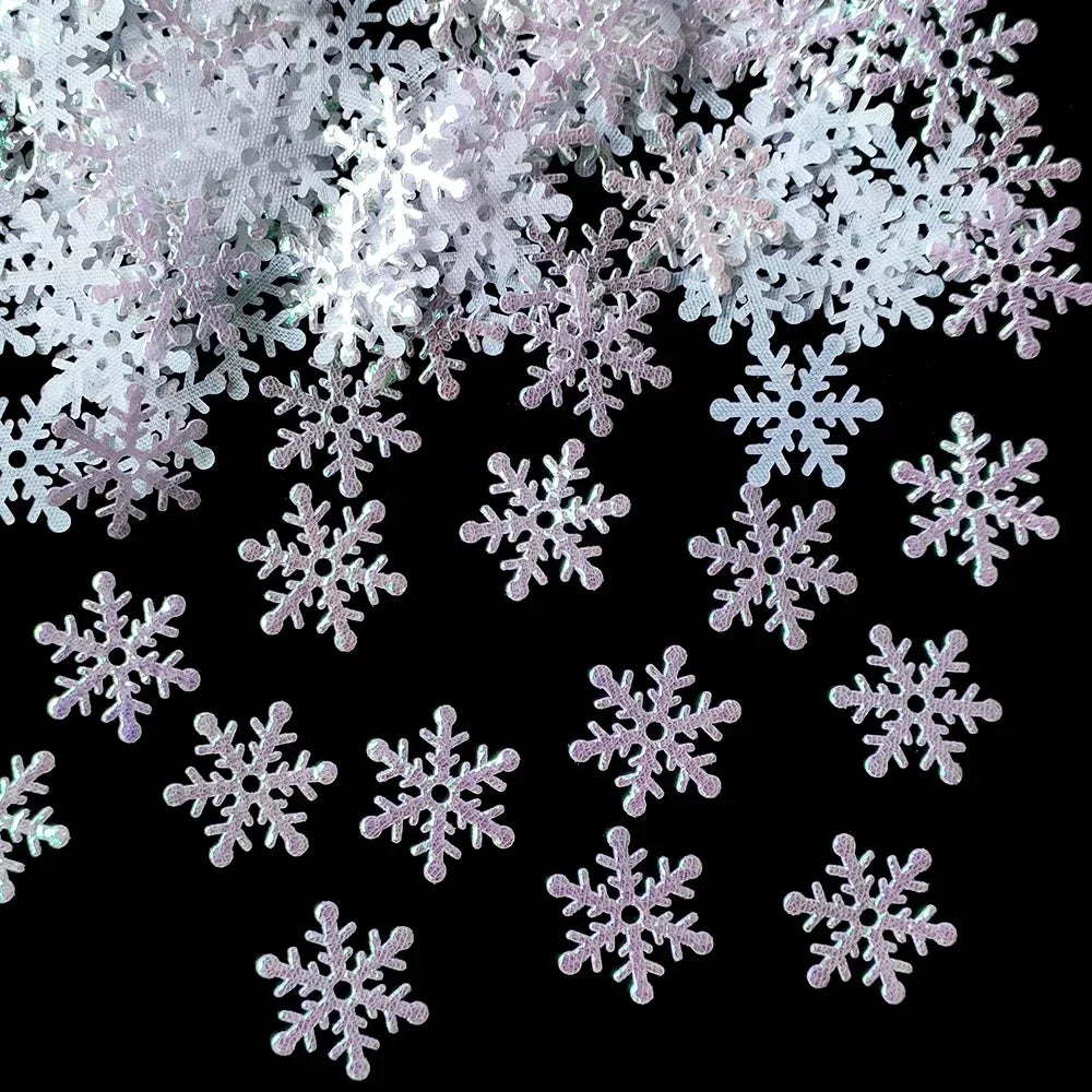 Frostivelle | 300 pièces de confettis flocons de neige | 2 cm | Décoration de Noël hivernale | Pour arbre, table & décoration de gâteaux