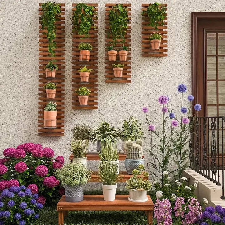Cadre Floral Boho | Bois Massif | 30×30 cm | Décoration Murale Artisanale