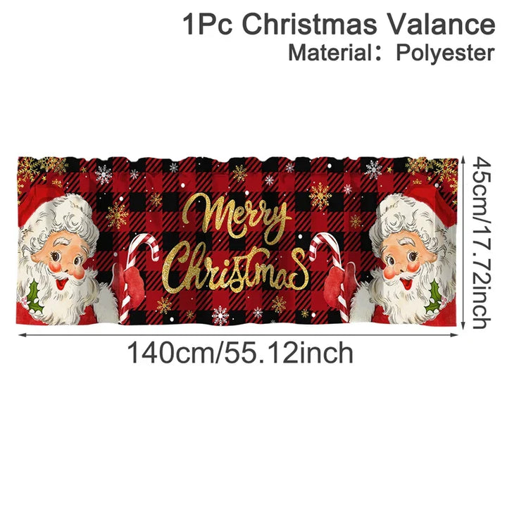 Rideaux courts de Noël NoëlHome | Décoration festive pour fenêtres | 100 % Polyester | Pour cuisine et salle de bain | Collection de Noël 2025