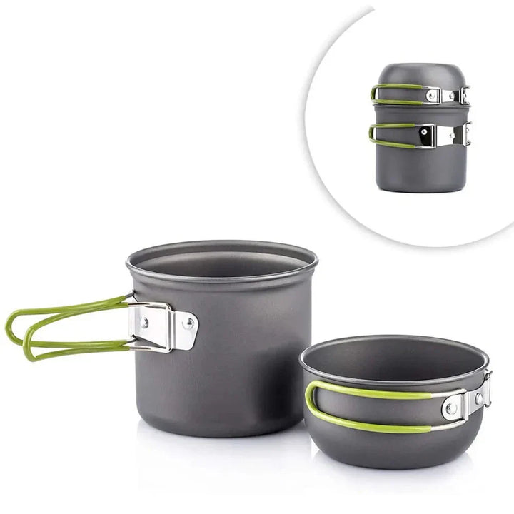 Trailvore CookLite Camping Set de Cuisine | Léger & Pliable | Casserole avec Couvercle | Inclus : Sac de Transport | Pour Randonnée, Trekking & Activités de Plein Air